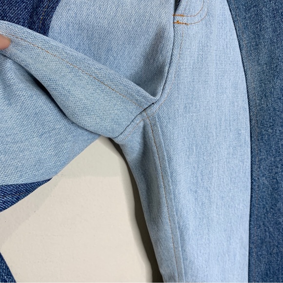 NEW EB Denim Kendall Riding Jeans (Sz L) Straight Leg Color Block Patchwork - Picture 7 of 16
